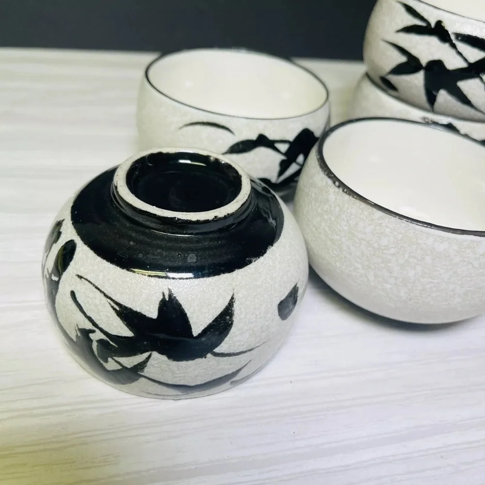 VINTAGE JAPAN HAND THROWN STUDIO ART POTTERY 5 TEA CUP 6 oz